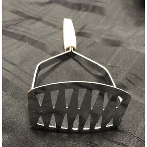 Androck Chrome Plated Potato Masher White Nylon Handle USA-Vintage